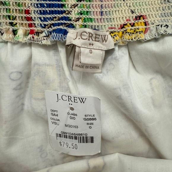 J. Crew Off-Shoulder Tropical Print Mini Dress - White and Multicolor - Picture 5 of 6